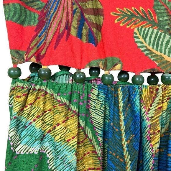 NWT Farm Rio Dress Floral Maxi Red Green Size S - Picture 11 of 16